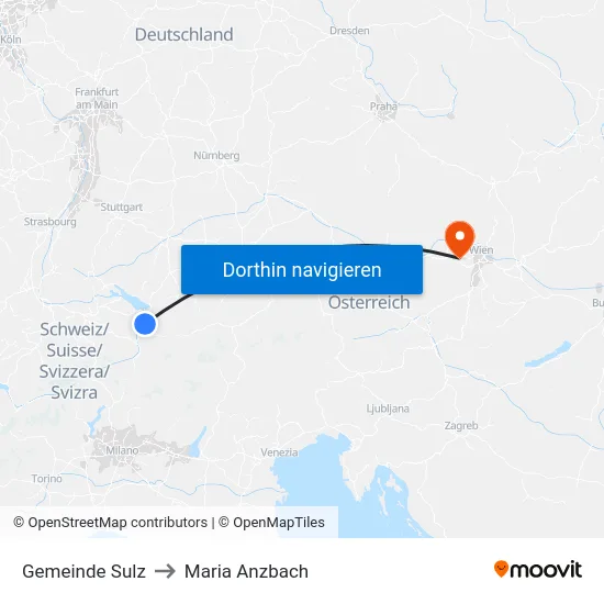 Gemeinde Sulz to Maria Anzbach map