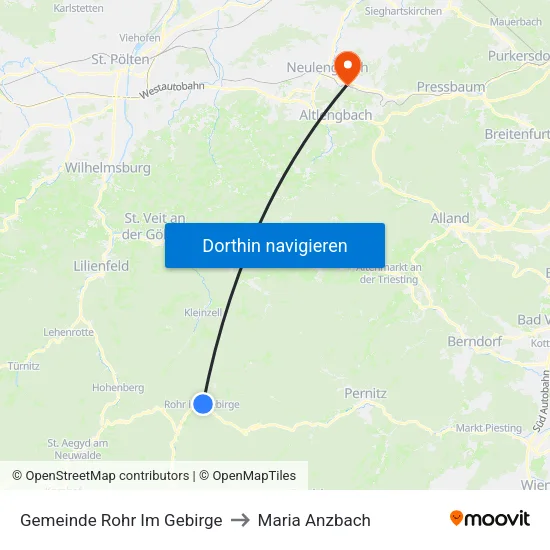 Gemeinde Rohr Im Gebirge to Maria Anzbach map