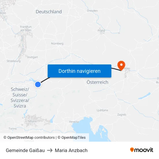 Gemeinde Gaißau to Maria Anzbach map
