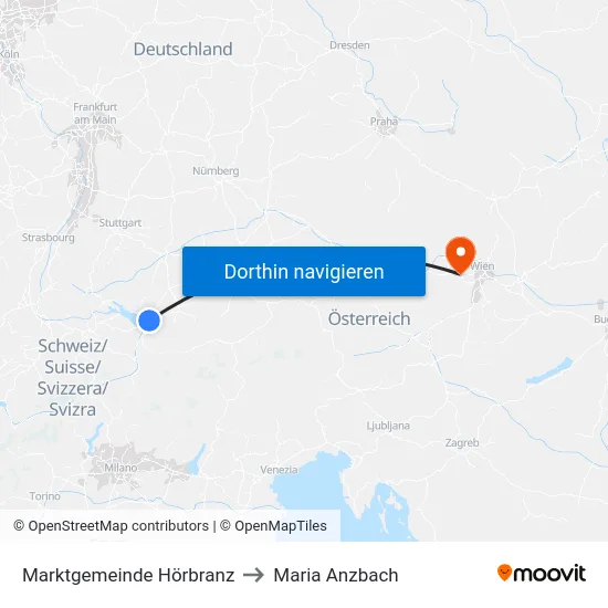 Marktgemeinde Hörbranz to Maria Anzbach map