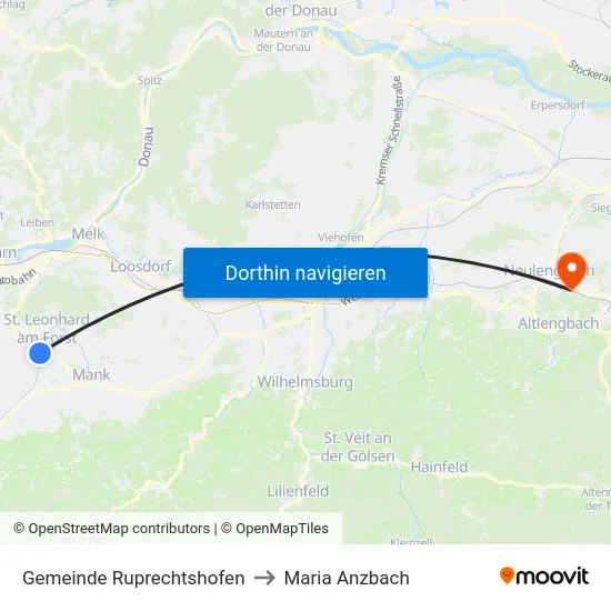Gemeinde Ruprechtshofen to Maria Anzbach map