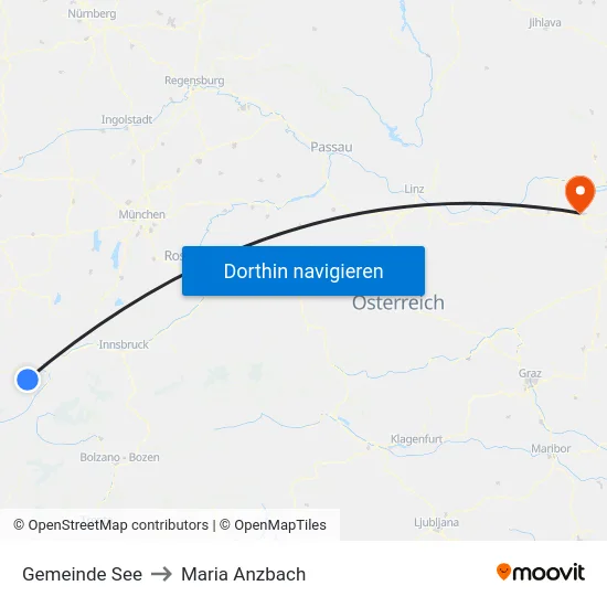 Gemeinde See to Maria Anzbach map