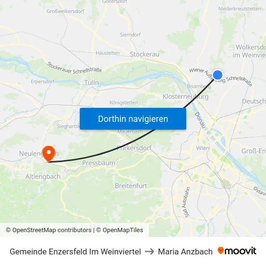 Gemeinde Enzersfeld Im Weinviertel to Maria Anzbach map