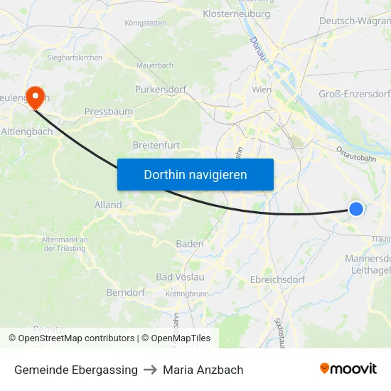 Gemeinde Ebergassing to Maria Anzbach map