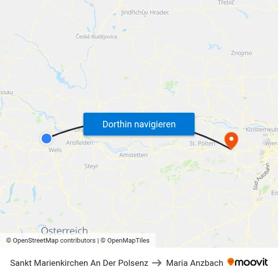 Sankt Marienkirchen An Der Polsenz to Maria Anzbach map