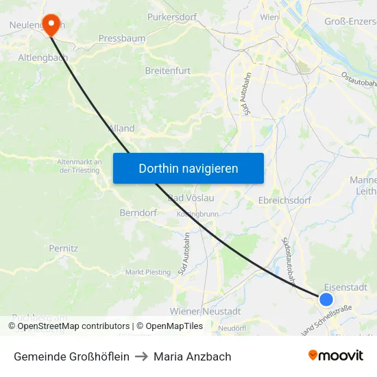 Gemeinde Großhöflein to Maria Anzbach map