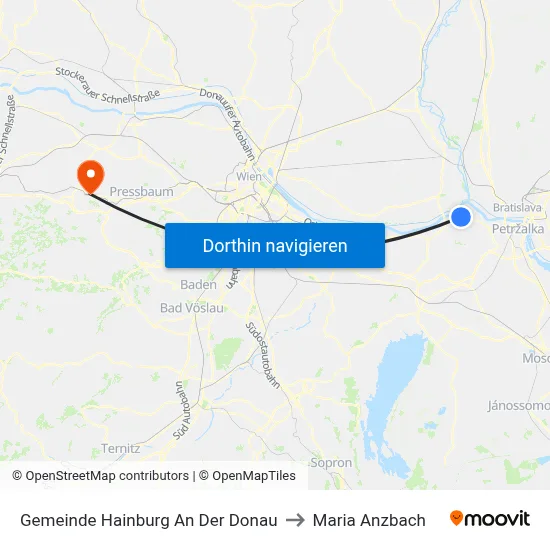 Gemeinde Hainburg An Der Donau to Maria Anzbach map