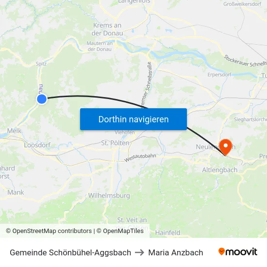 Gemeinde Schönbühel-Aggsbach to Maria Anzbach map