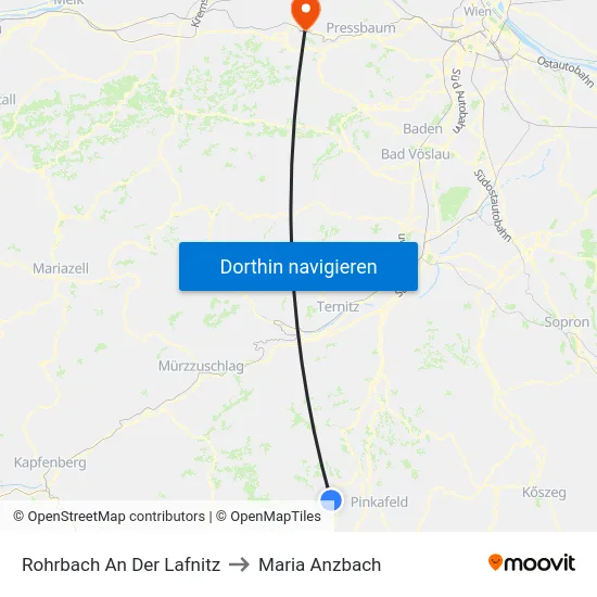 Rohrbach An Der Lafnitz to Maria Anzbach map