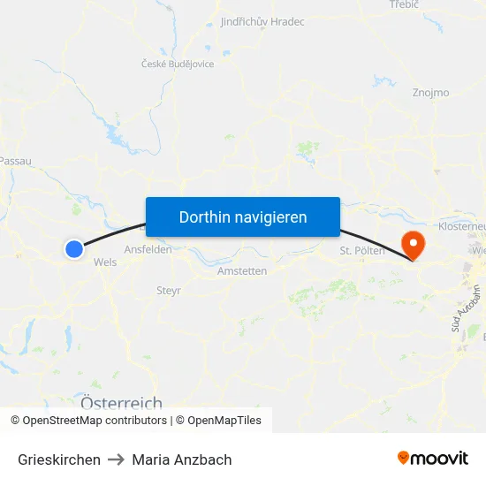 Grieskirchen to Maria Anzbach map