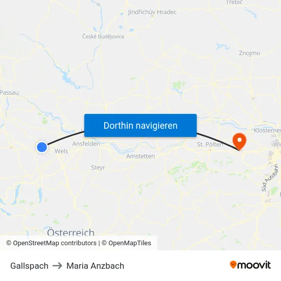 Gallspach to Maria Anzbach map