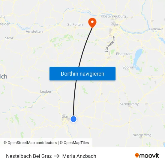 Nestelbach Bei Graz to Maria Anzbach map