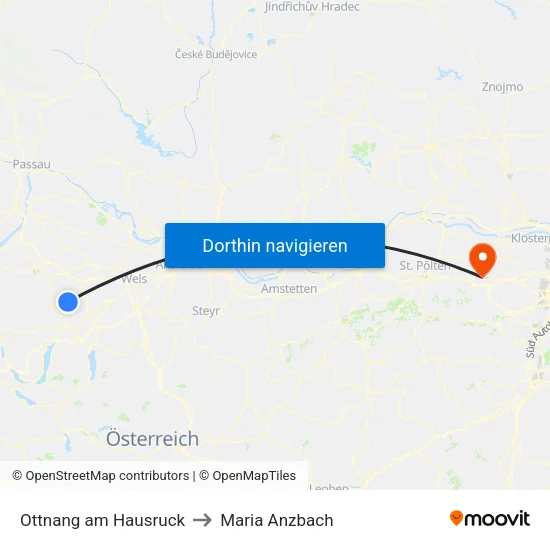 Ottnang am Hausruck to Maria Anzbach map