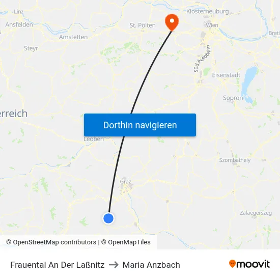 Frauental An Der Laßnitz to Maria Anzbach map