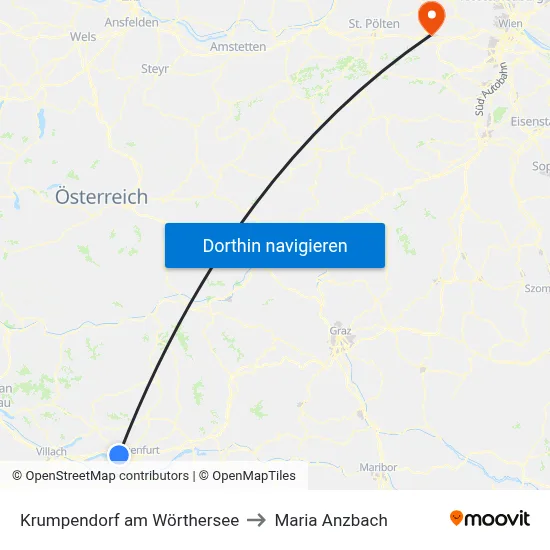 Krumpendorf am Wörthersee to Maria Anzbach map