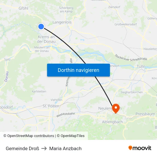Gemeinde Droß to Maria Anzbach map