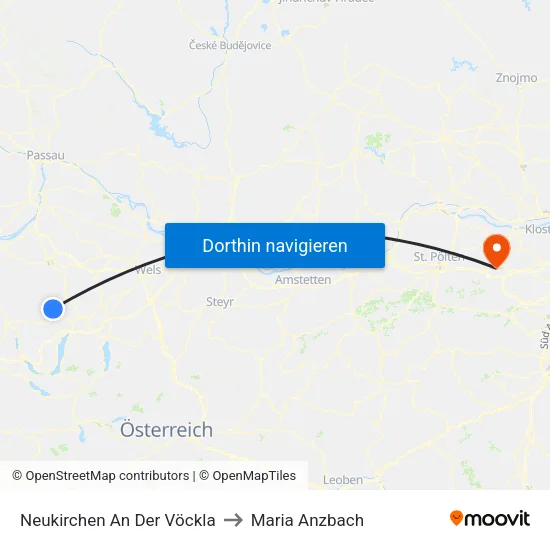 Neukirchen An Der Vöckla to Maria Anzbach map