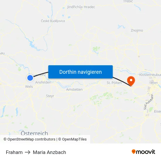 Fraham to Maria Anzbach map