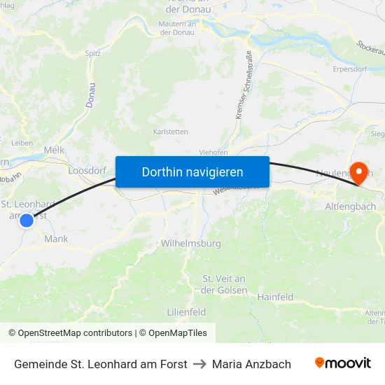 Gemeinde St. Leonhard am Forst to Maria Anzbach map