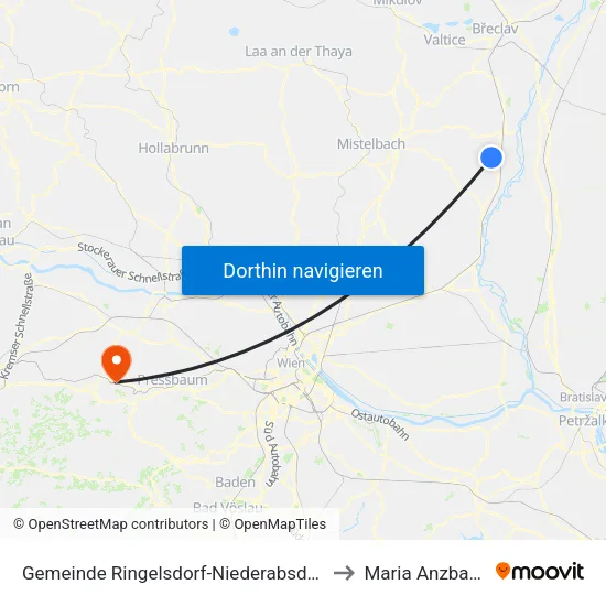 Gemeinde Ringelsdorf-Niederabsdorf to Maria Anzbach map