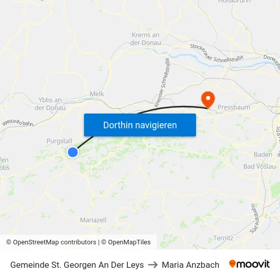 Gemeinde St. Georgen An Der Leys to Maria Anzbach map