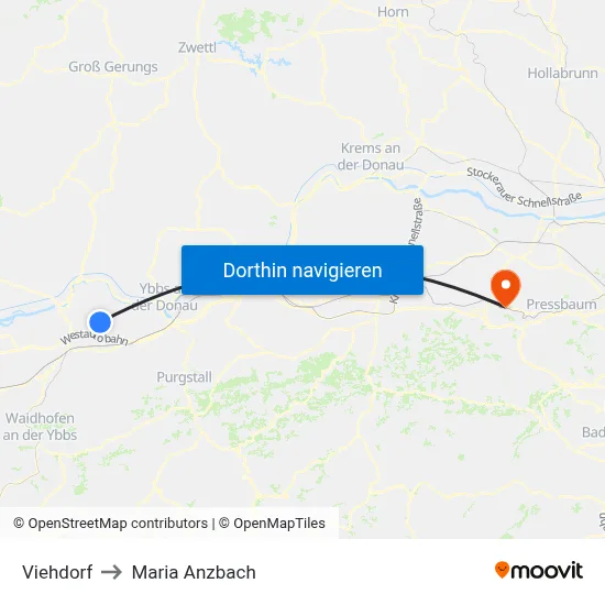 Viehdorf to Maria Anzbach map