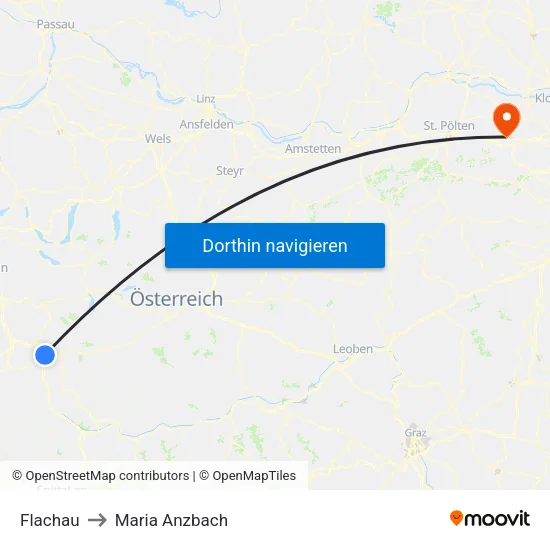Flachau to Maria Anzbach map