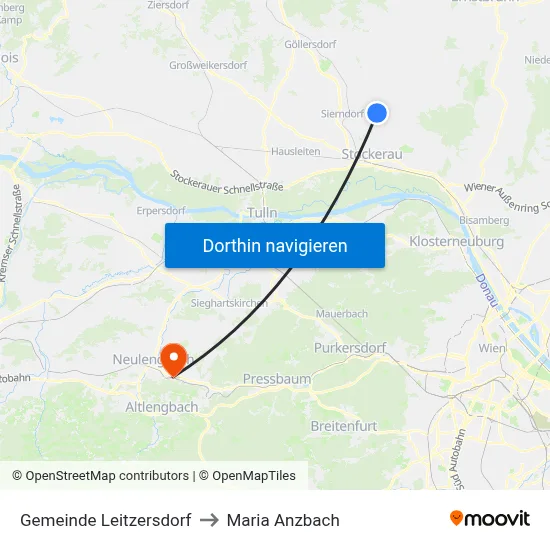 Gemeinde Leitzersdorf to Maria Anzbach map