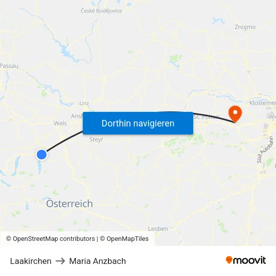 Laakirchen to Maria Anzbach map