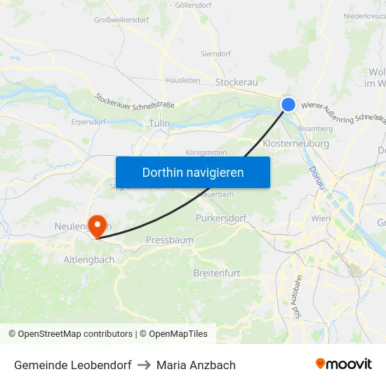 Gemeinde Leobendorf to Maria Anzbach map
