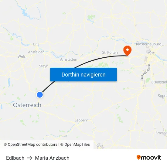 Edlbach to Maria Anzbach map