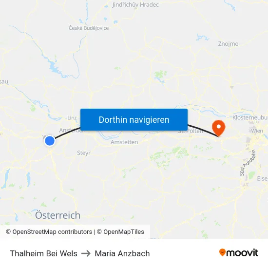 Thalheim Bei Wels to Maria Anzbach map