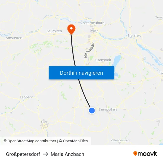 Großpetersdorf to Maria Anzbach map