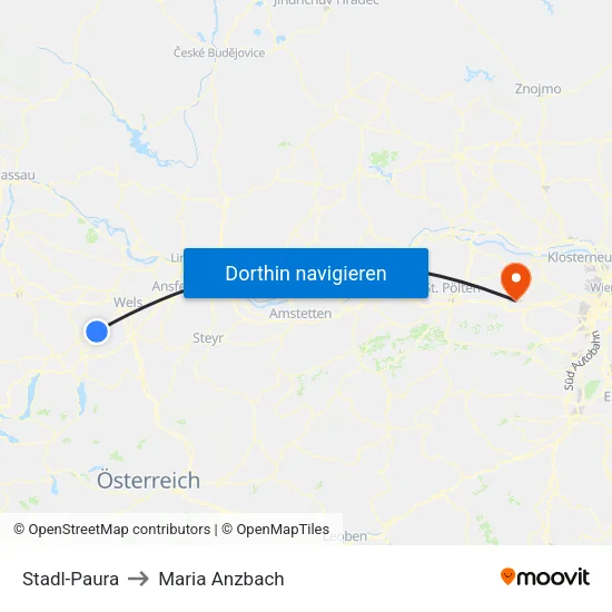 Stadl-Paura to Maria Anzbach map