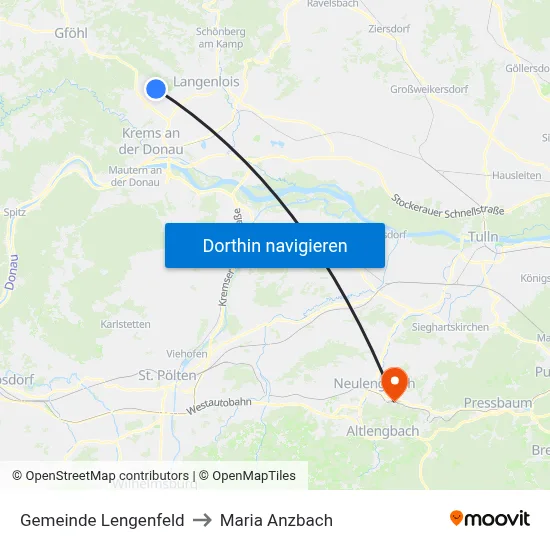 Gemeinde Lengenfeld to Maria Anzbach map