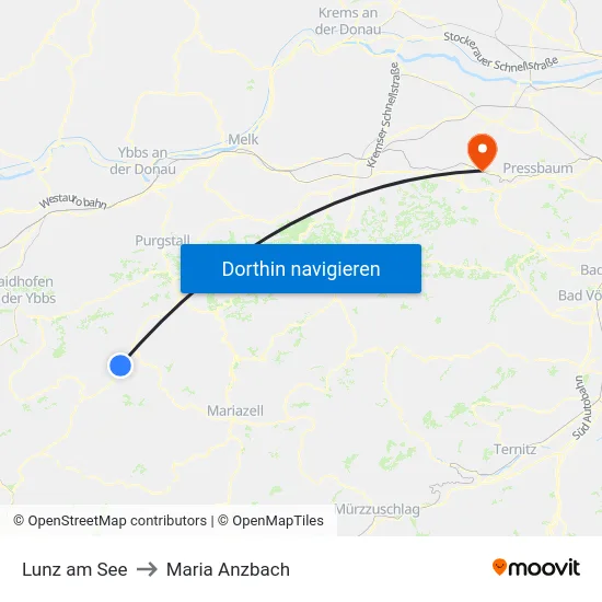 Lunz am See to Maria Anzbach map