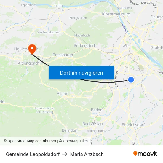 Gemeinde Leopoldsdorf to Maria Anzbach map