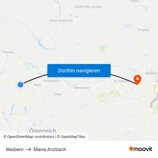 Weibern to Maria Anzbach map