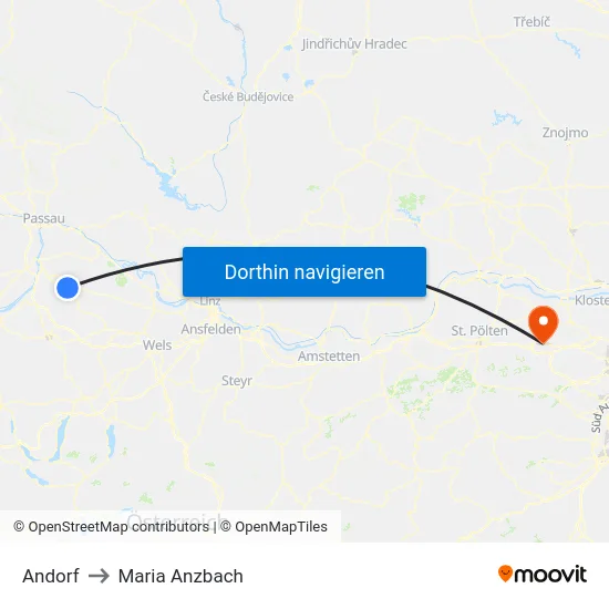 Andorf to Maria Anzbach map