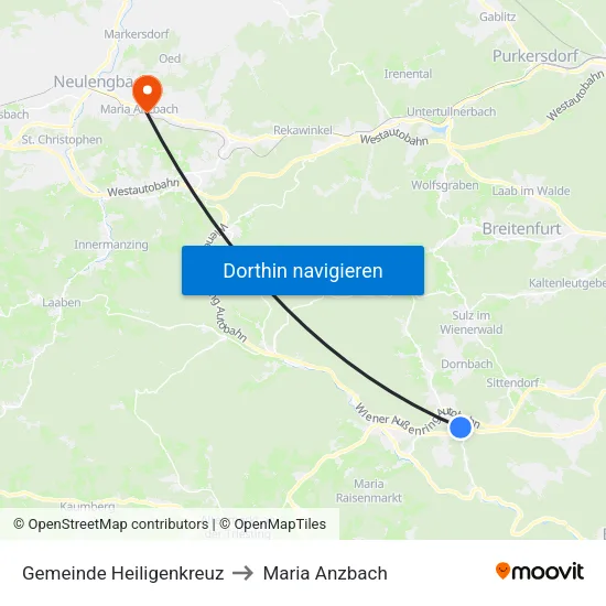Gemeinde Heiligenkreuz to Maria Anzbach map