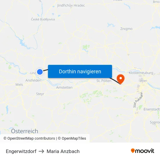 Engerwitzdorf to Maria Anzbach map
