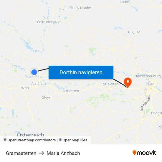 Gramastetten to Maria Anzbach map