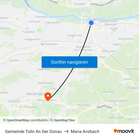 Gemeinde Tulln An Der Donau to Maria Anzbach map