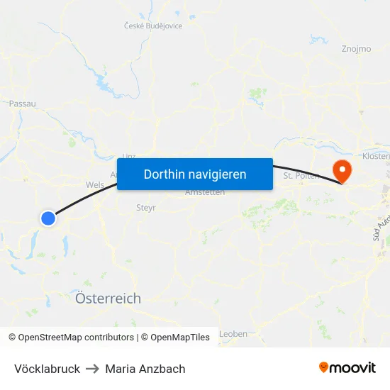 Vöcklabruck to Maria Anzbach map