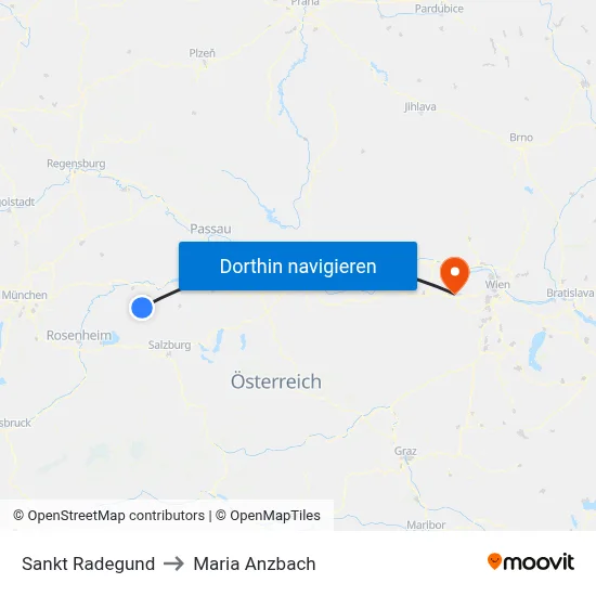 Sankt Radegund to Maria Anzbach map