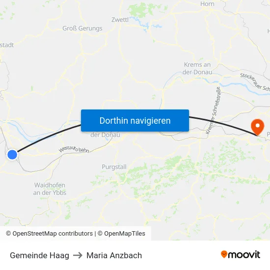 Gemeinde Haag to Maria Anzbach map