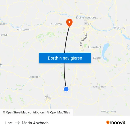 Hartl to Maria Anzbach map