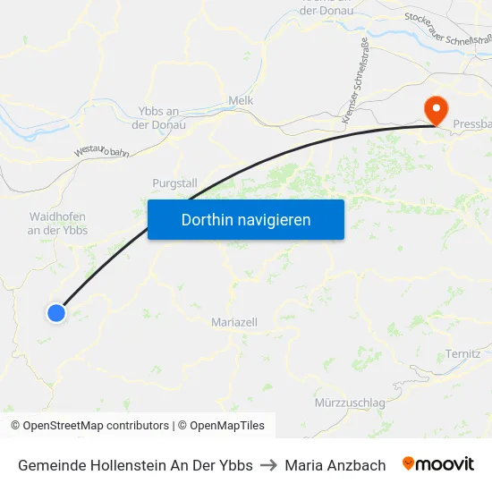Gemeinde Hollenstein An Der Ybbs to Maria Anzbach map