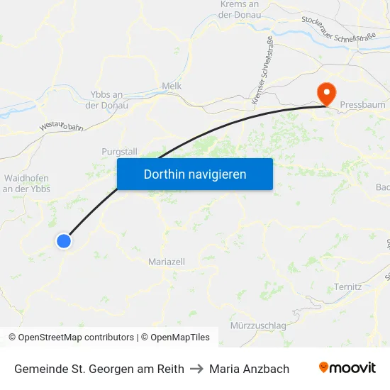 Gemeinde St. Georgen am Reith to Maria Anzbach map