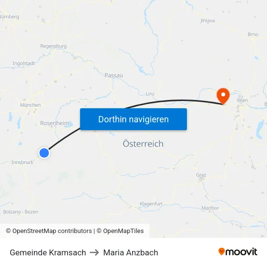 Gemeinde Kramsach to Maria Anzbach map